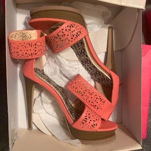 Coral heel pumps